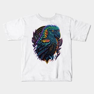 Vibrant Neon Vector PARROT Kids T-Shirt